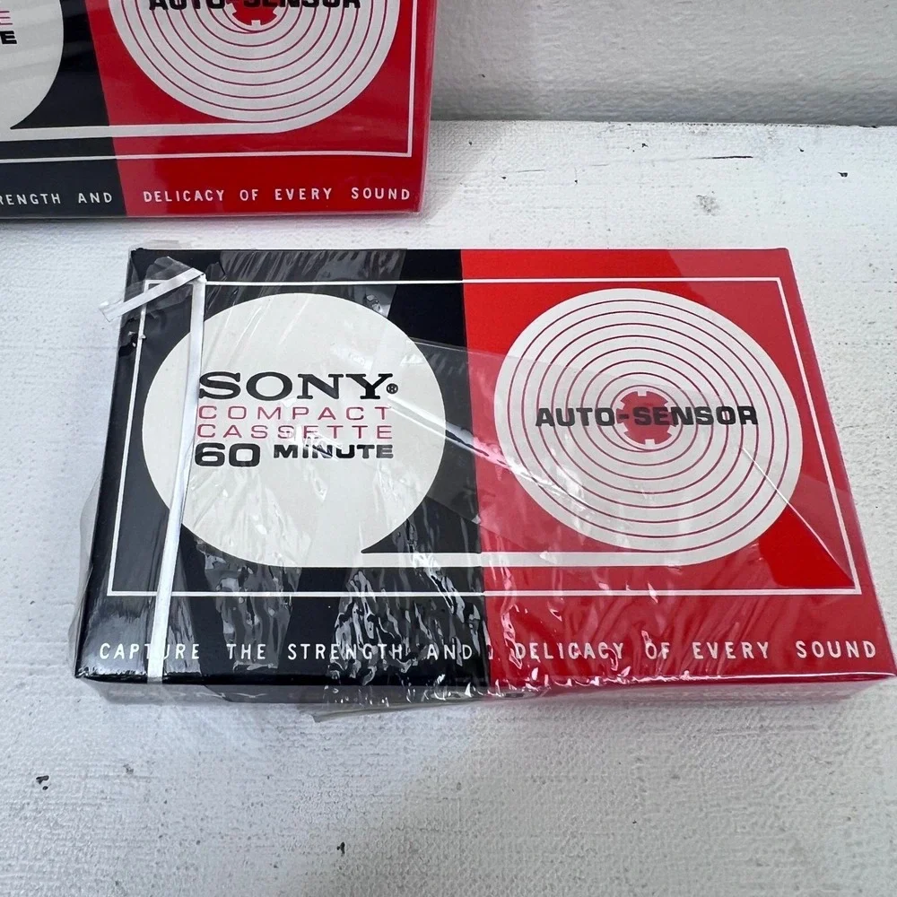 Sony C-60 Auto-Sensor Blank Audio Cassette Tapes 60 Minute Vintage NOS‎ Lot of 2